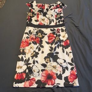 White House Black Market floral cocktail dress